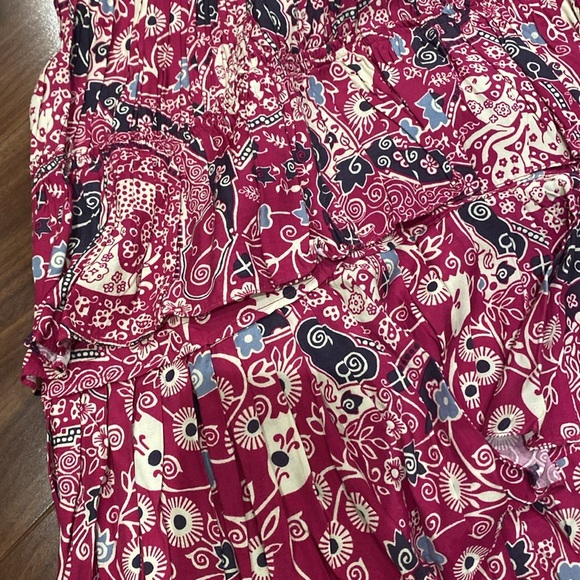 Isabel Marant Etoile / Cencia tiered printed fuschia Midi Skirt 34 XS - Picture 9 of 9